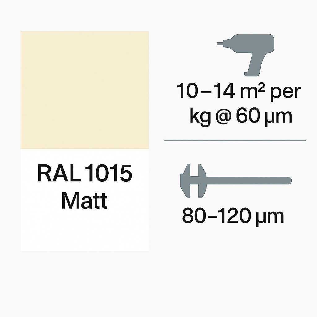HMG HYBRID – RAL 1015 (LIGHT IVORY) – MATT EPOXY POLYESTER POWDER COATING