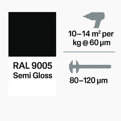 HMG HYBRID RIPPLE – RAL 9005 JET BLACK – SEMI-GLOSS TEXTURED FINISH